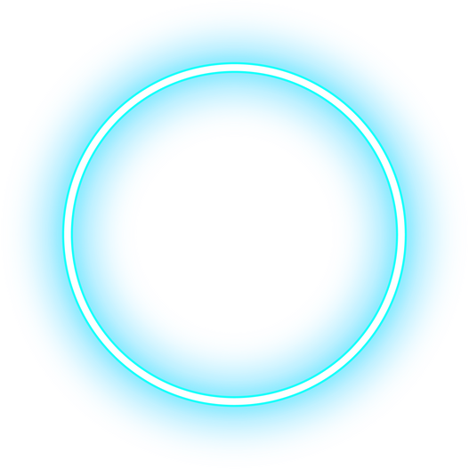 Neon circle ring glowing in blue light